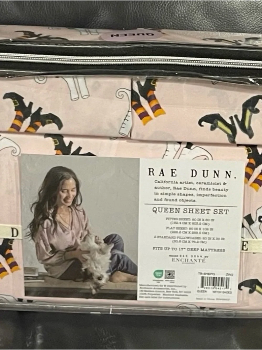 Halloween Rae Dunn Queen Sheet Set - Rae Dunn Halloween Witch Boots Sheets